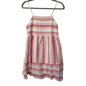 Savanna Jane Dress Tunic Embroidered Top Spaghetti Strap Lined Women Size Small